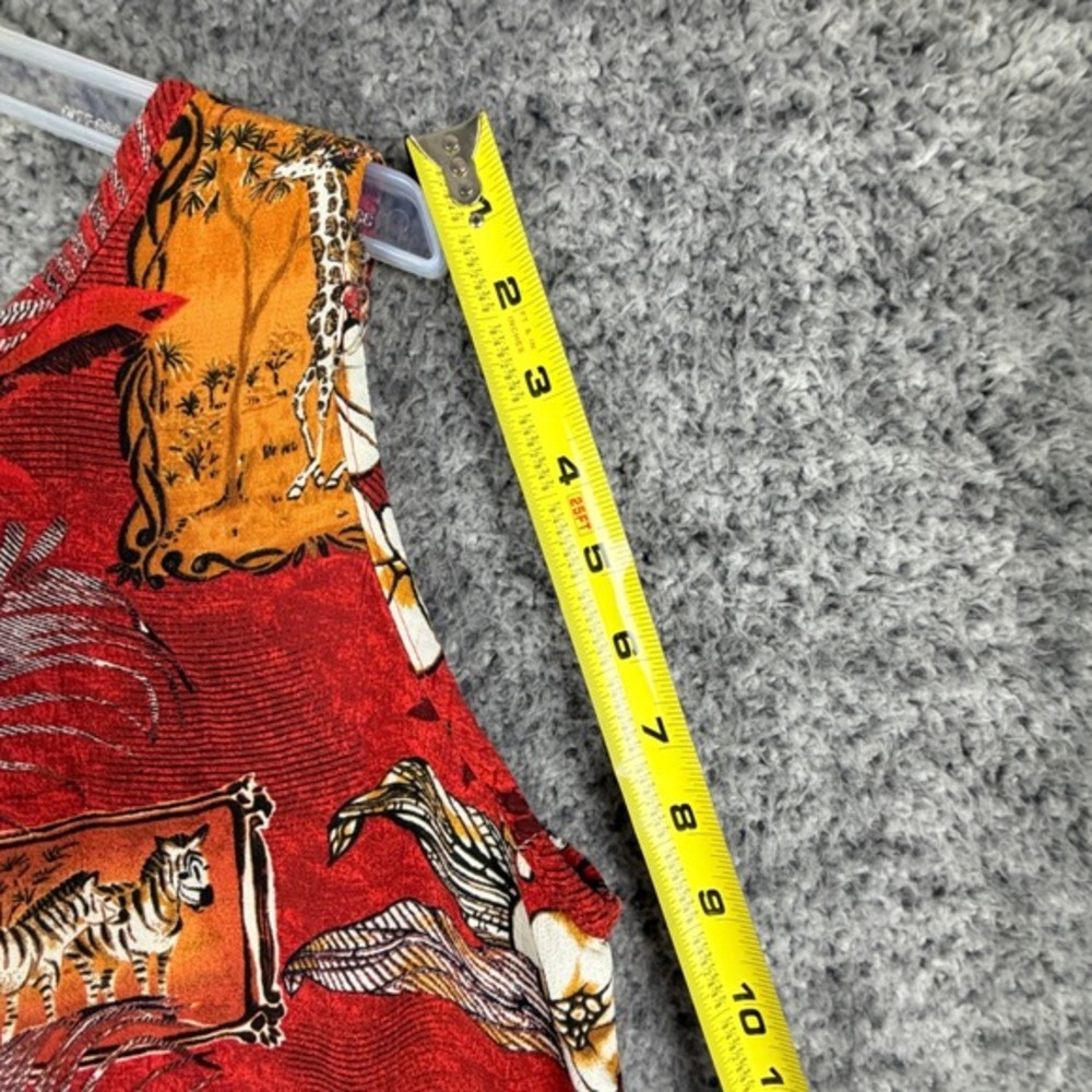 California Krush Women's 1X Red Safari Rayon Maxi Dress Giraffe Zebra Summer USA - Picture 16 of 16